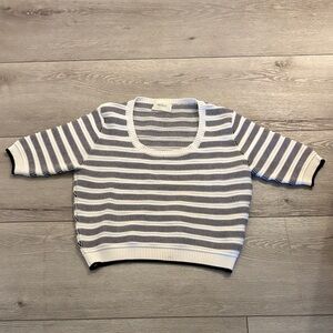 Stylish Black and White Striped Crop Top